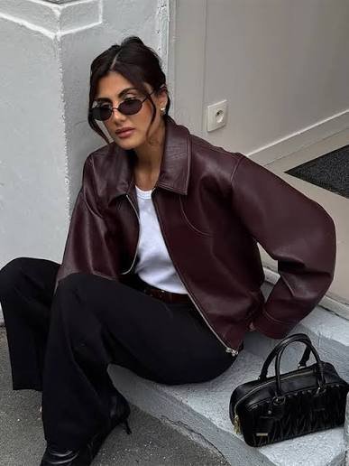 Noir Leather Oversized Jacket